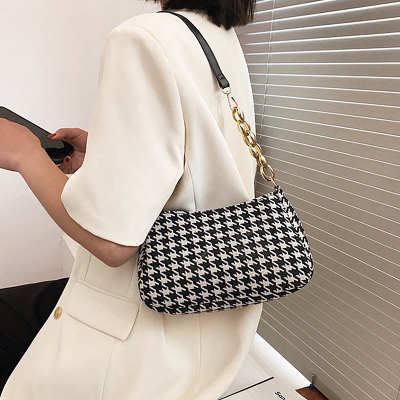 Túi Xách Vải Canvas Họa Tiết Da Báo Ngựa Vằn Phối Dây Xích Thời Trang Cá Tính Cho Nữ