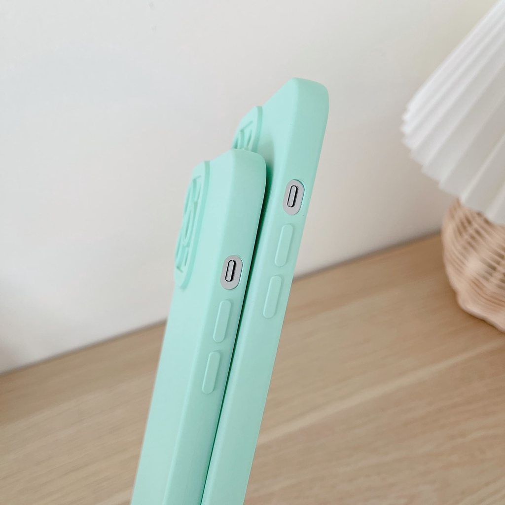 Ốp Điện Thoại Chống Sốc Màu Xanh Bạc Hà Thời Trang Cho iPhone 13 / 12 / 11 / X / 8 / 7P