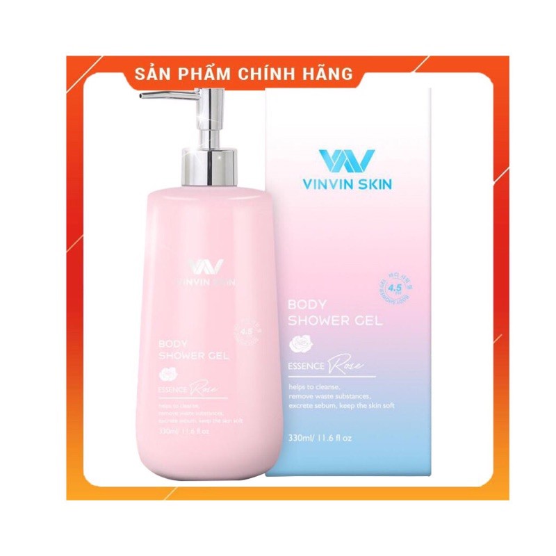 ( Chính hãng)SỮA TẮM DƯỠNG TRẮNG DA CHIẾT XUẤT HOA HỒNG - VINVIN SKIN TRẮNG HỒNG TỪ BÊN TRONG, NGĂN NGỪA LÃO HOÁ
