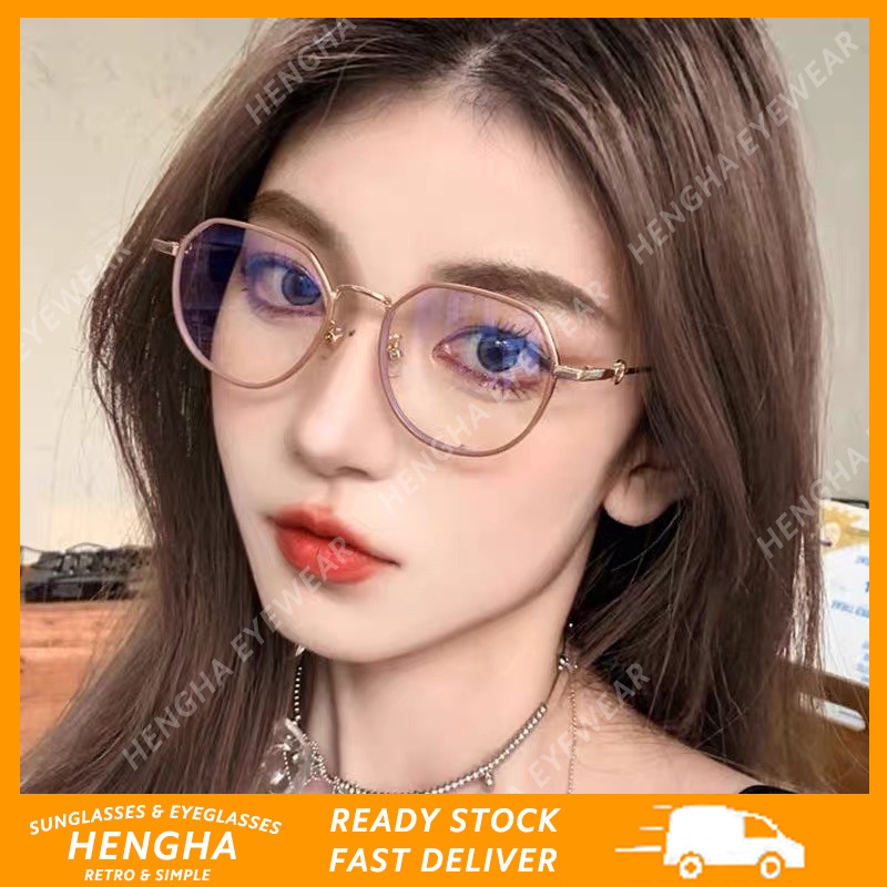 (HENGHA) F Mới Kính Mắt Gọng Tròn Kim Loại Chống Ánh Sáng Xanh Lam Có Thể Thay Thế Được