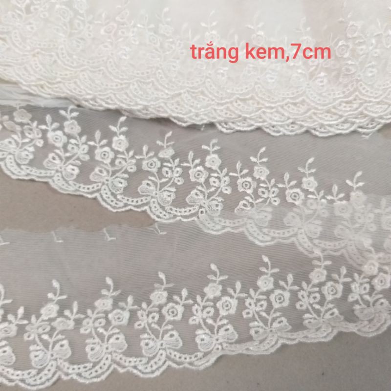 Ren lưới thêu , size từ 5cm đến 7cm.