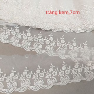 Ren lưới thêu , size từ 4cm đến 7cm.(dây 2 mét)