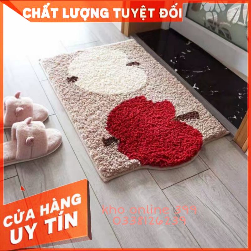 THẢM CHÙI CHÂN LÔNG CỪU  3D [ XẢ KHO ], thảm trang trí, thảm lau chân, thảm chân chống trượt mềm mại siêu thấm 40x60