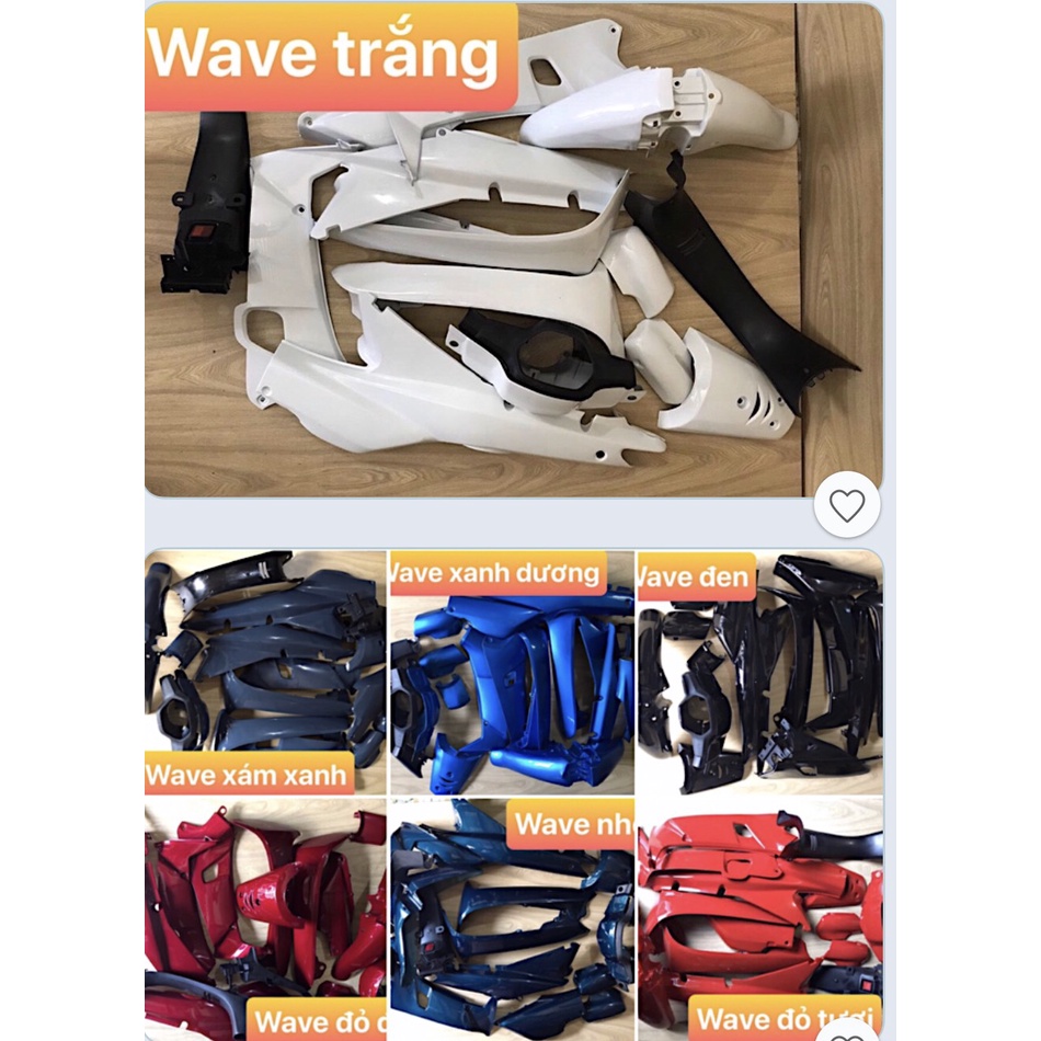 DÀN ÁO VỎ NHỰA XE LOẠI TỐT WAVE NHỎ WAVE @ 2000-2007 WAVE 110 THÁI,TRUNG QUỐC LIÊN DOANH GẮN ZIN KHÔNG CHẾ CHÁO