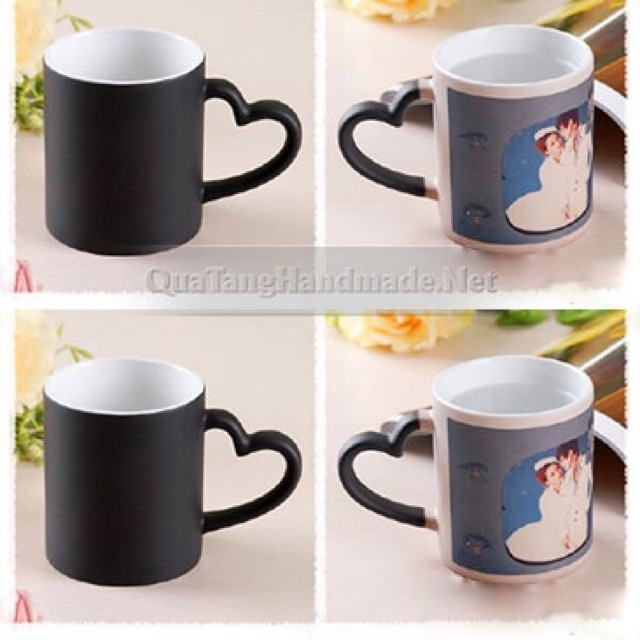 Chuyên in cốc theo yêu cầu. Cốc quay tim các màu xanh, vàng, hồng,  cốc đổi màu chỉ từ 65k- 95k Chuyên in cốc theo yêu c | BigBuy360 - bigbuy360.vn