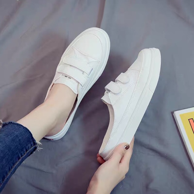 Giầy sục nữ trắng xinh quai dán