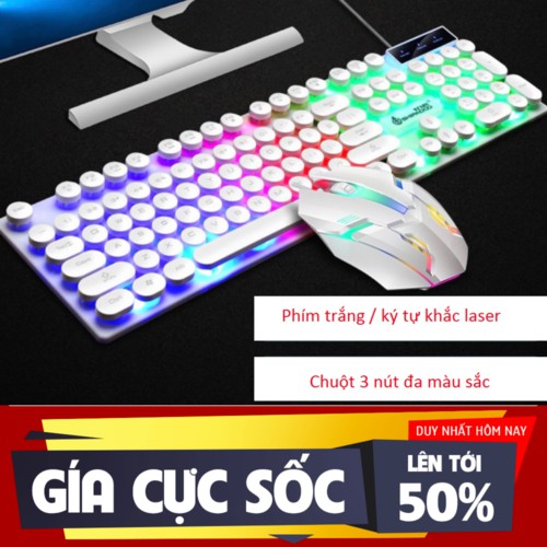 Bàn Phím Gaming có dây 🌟 Tặng Kèm Chuột Máy Tính Siêu Vip LED 7 Màu Ấn Tượng +🌟🌟 Free thảm lót chuột