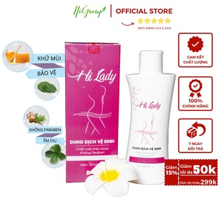Dung dịch vệ sinh phụ nữ thảo dược phụ khoa HI LADY - Giúp vệ sinh vùng kín, đánh bay viêm nhiễm phụ khoa - Chai 150ml