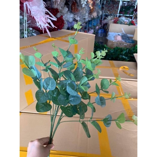 Cụm lá táo 16 nhánh- Lá táo mốc — Hoa giả- Trang trí- Cắm bình