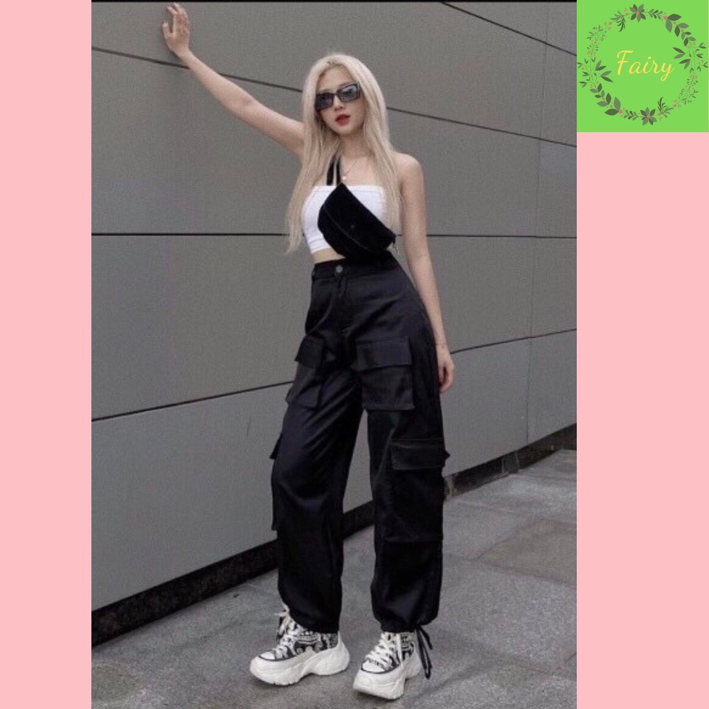 Quần jogger kaki túi hộp Cargo Pants siêu cá tính thiết kế 4 túi hộp dây rút full 3 màu form dưới 70kg