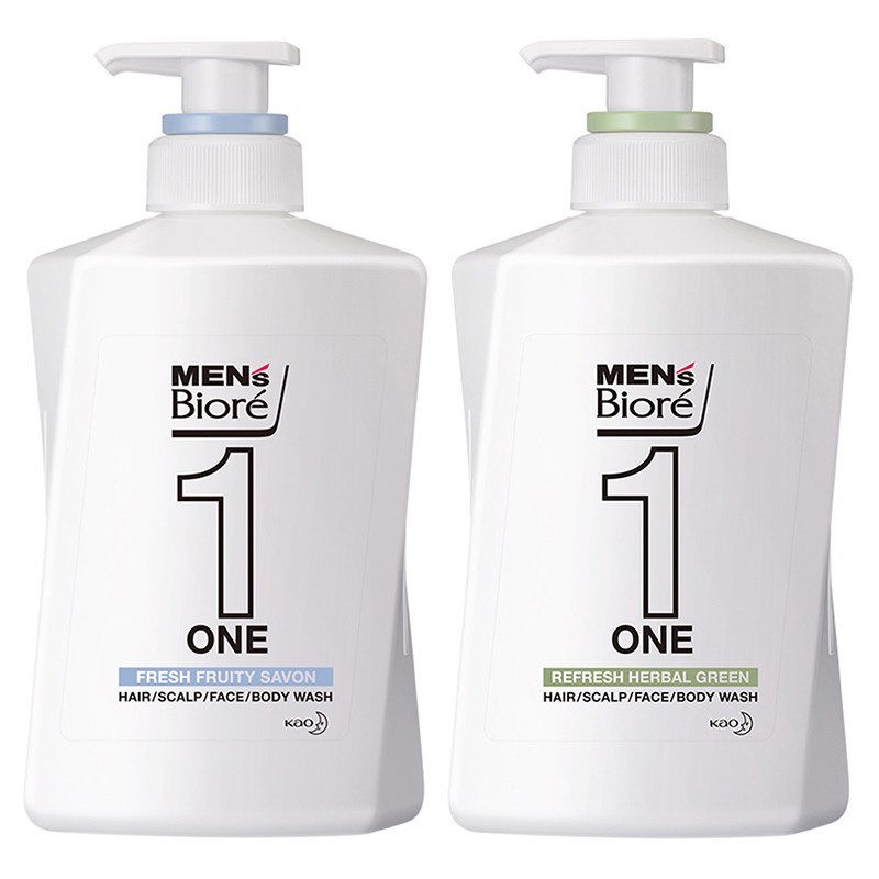 Sữa Tắm Gội Rửa Mặt Men’S Bioré One Hương Thảo Mộc , hương nước hoa 480Ml