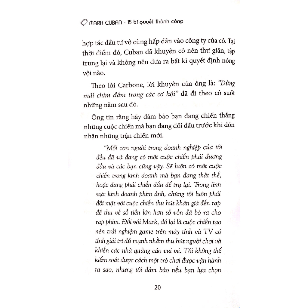 Sách - Mark Cuban - 15 Bí Quyết Thành Công Trong Cuộc Đời Và Sự Nghiệp Của Ông Trùm Kinh Doanh Mang Tinh Thần Thể Thao