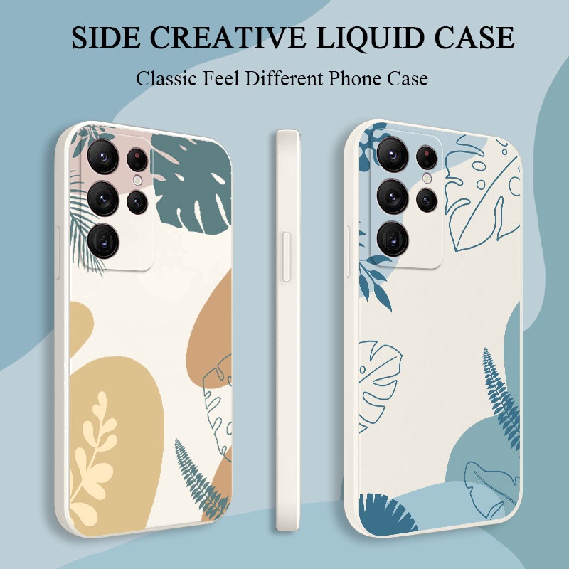 Bao Da Điện Thoại Họa Tiết Lá Cây Cho samsung galaxy galaxy s23 s22 fe ultra plus Ốp