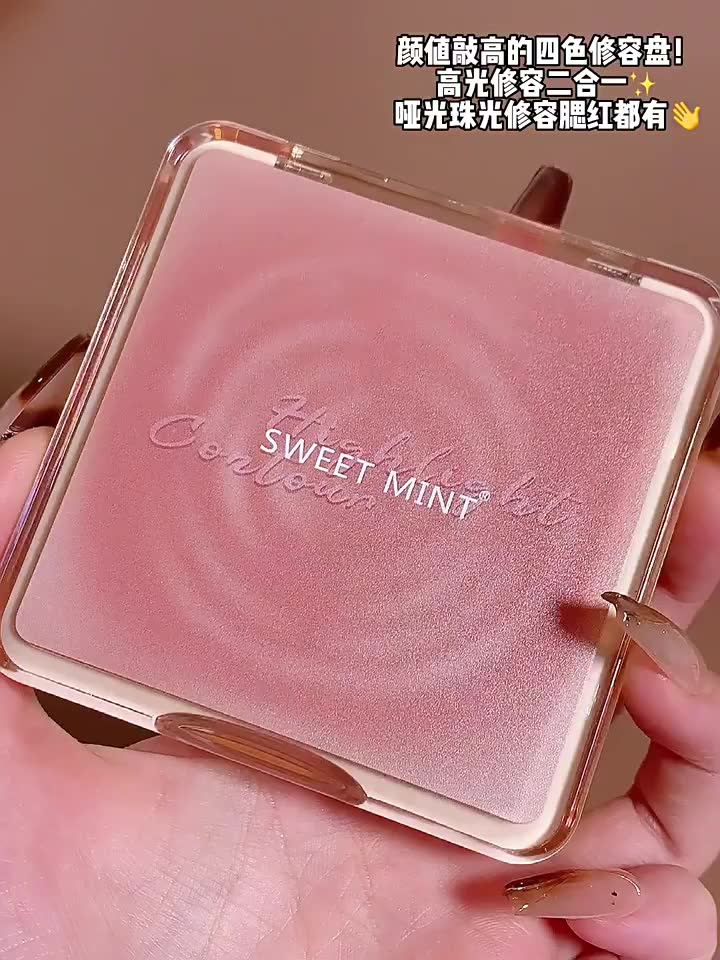 Bảng Phấn Tạo Khối / Bắt Sáng / Má Hồng 04 ô Sweet Mint | BigBuy360 - bigbuy360.vn