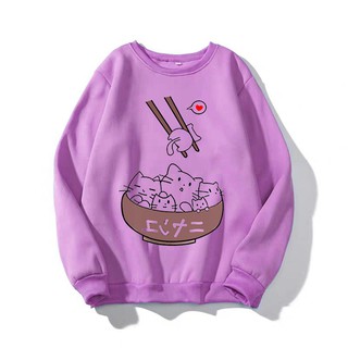 Áo Sweater nữ in Mèo Cute vải nỉ bông mềm mịn (NHIỀU MÀU) size 40-70kg