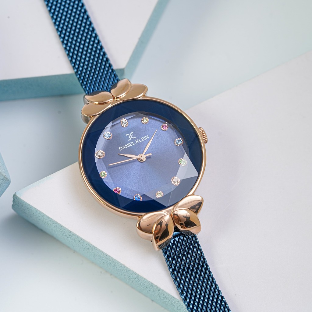 Đồng hồ Nữ Daniel Klein Flowers Bule Metal Wire DK5546 - Lamy watch