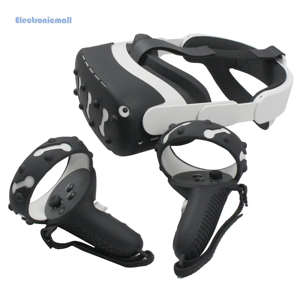 ElectronicMall01 VR Grip Covers Eyes Mask Lens Skin Strap Kit for Oculus Quest 2 Accessories