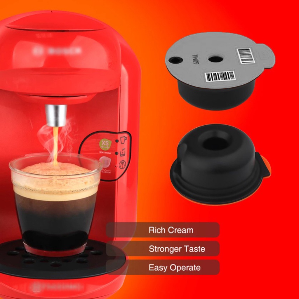 Enjoylife Reusable Coffee Capsule Pod Slicone Lid Fits Bosch for Tassimo Machine 60ml