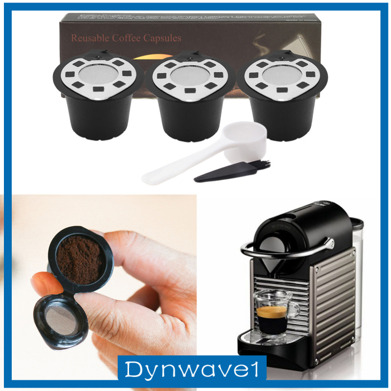 Set 1 Bộ 3 Viên Nén Cà Phê Kèm Muỗng Và Cọ Cho Máy Pha Cà Phê Nespresso