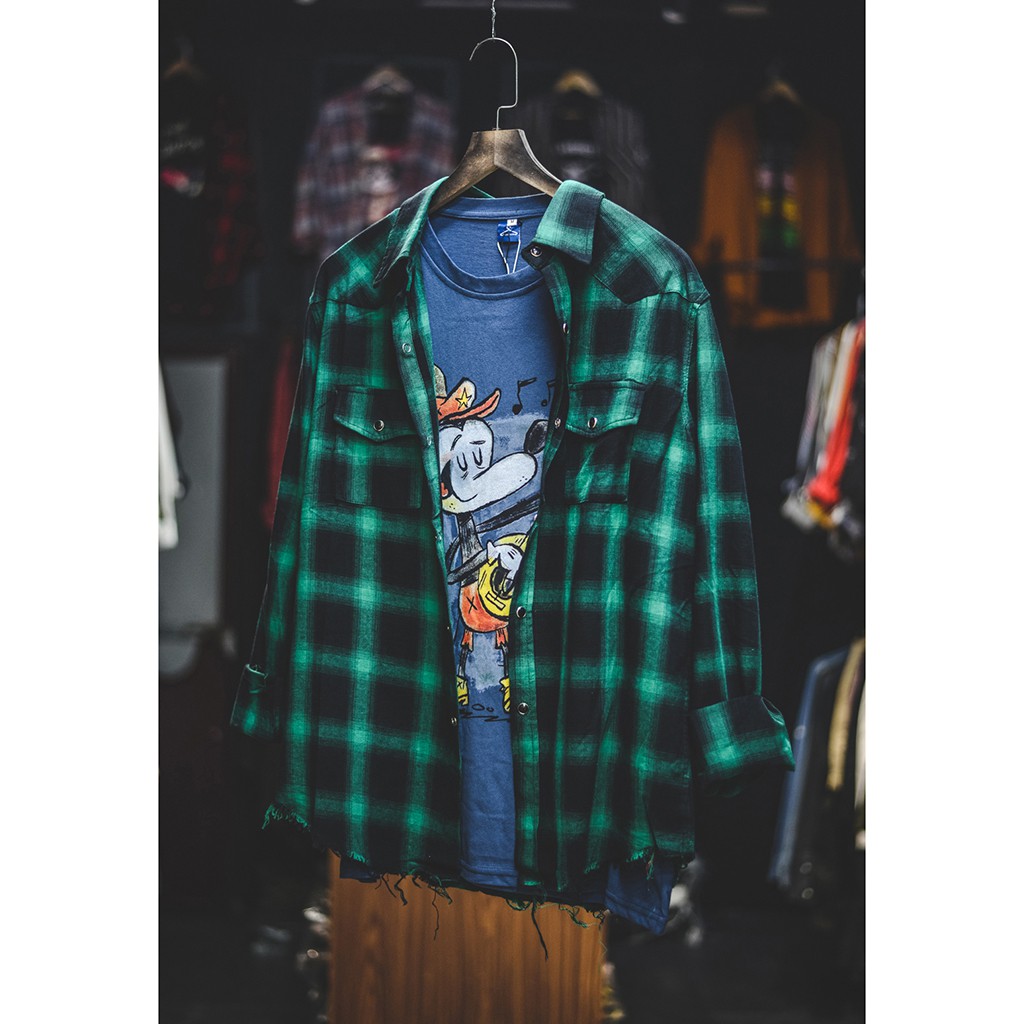 Áo Sơ Mi Dài Tay Sọc Caro Nam Nữ Thời Trang