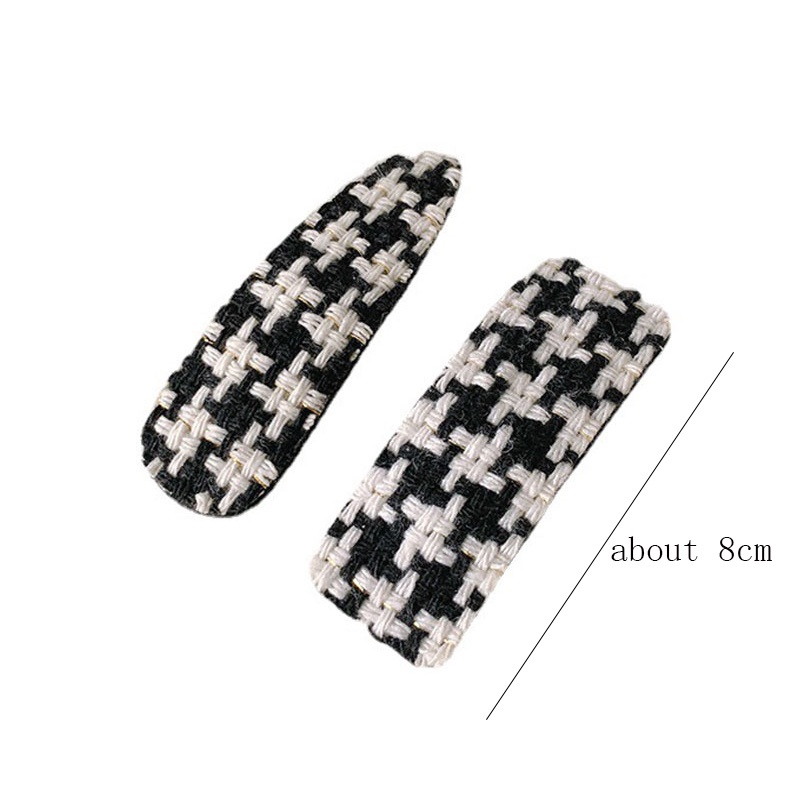 1 kẹp tóc BB họa tiết sọc caro phong cách Hàn Quốc cổ điển cho nữ