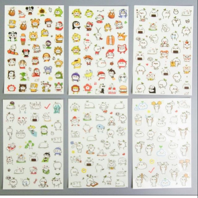 Set 6 tấm sticker trang trí ST04