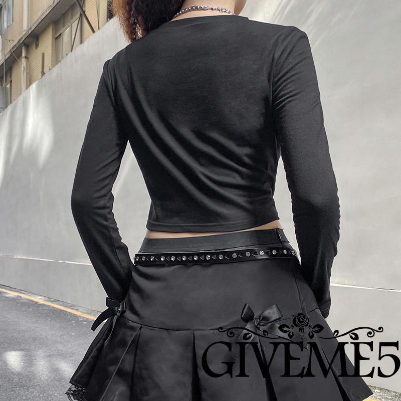 Áo thun tay dài cổ tròn in hình trái tim đôi cánh sáng tạo cho nữ