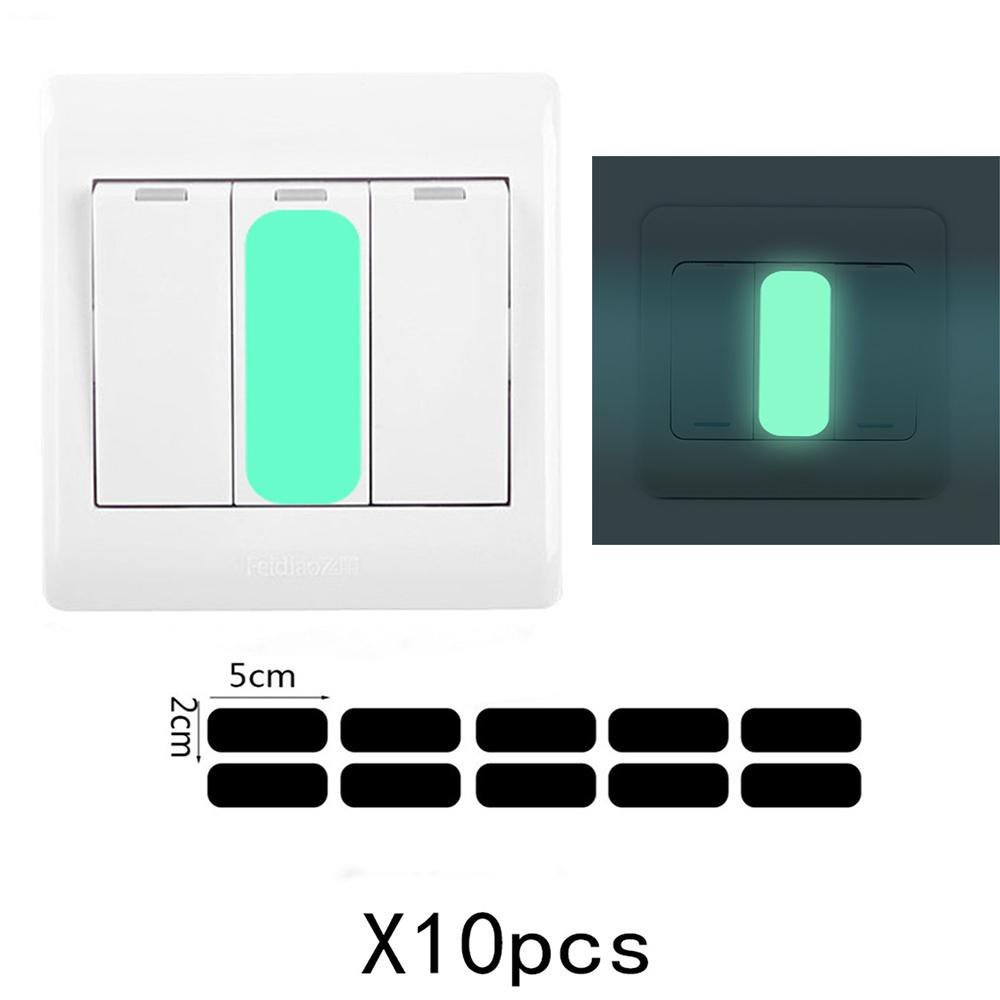 JANE Set 10 Miếng Dán Dạ Quang Chống Nước Trang Trí Công Tắc