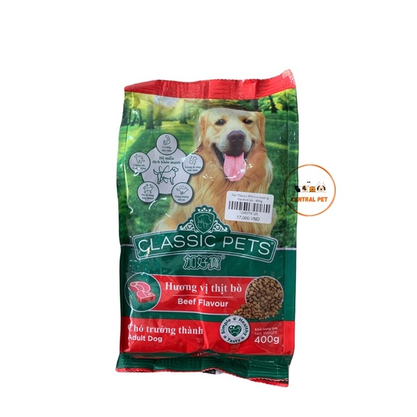 Thức ăn hạt Classic pets cho chó trưởng thành 400g vị bò