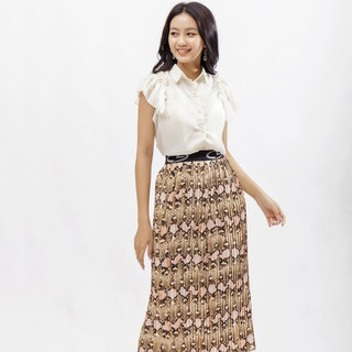 Chân váy midi xếp ly, chân váy dập ly dáng dài cạp thun giãn thoải mái phong cách basic dễ phối đồ.