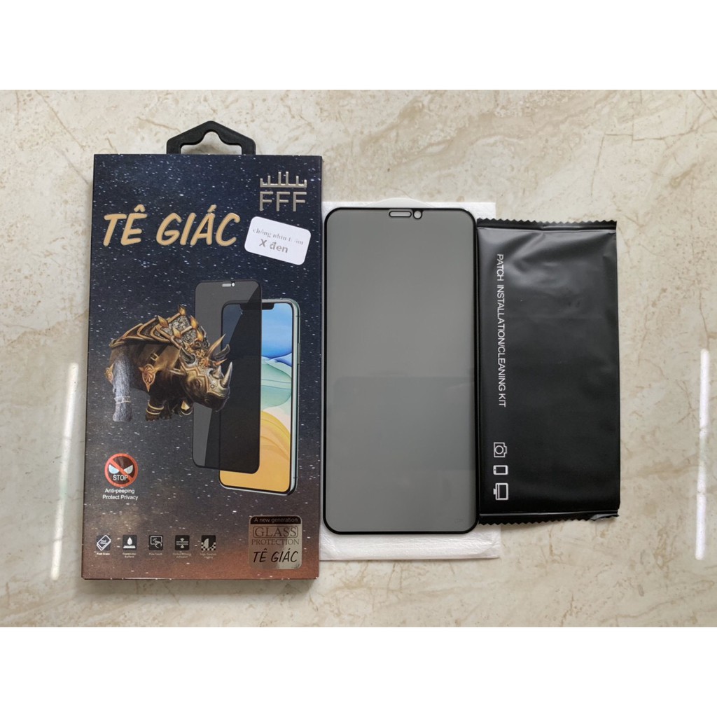 (ĐỦ DÒNG IPHONE) Kính cường lực chống nhìn trộm tê giác cho iphone 6 đến 11 PRO MAX