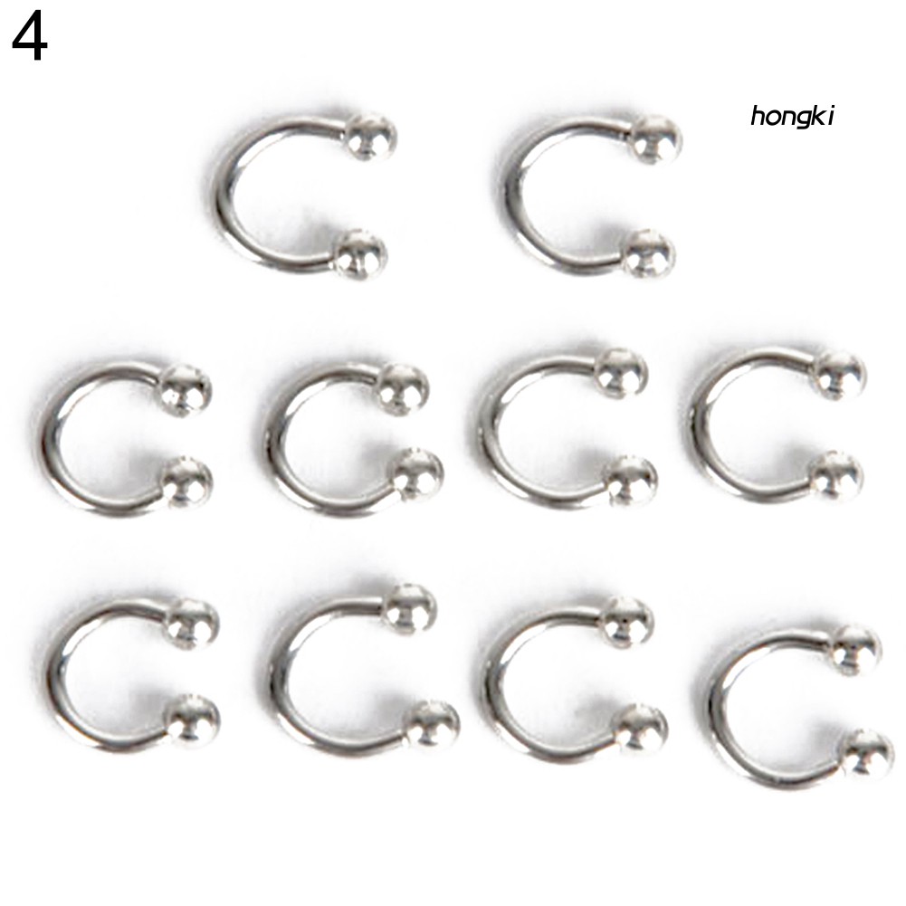 Bộ 10 khuyên mũi bằng thép không gỉ chất lượng cao hợp thời trang