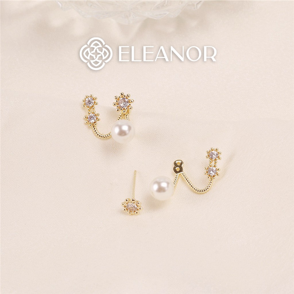 Bông tai nữ ngọc trai nhân tạo Eleanor Accessories chuôi bạc 925 đính đá phụ kiện trang sức thời trang xinh