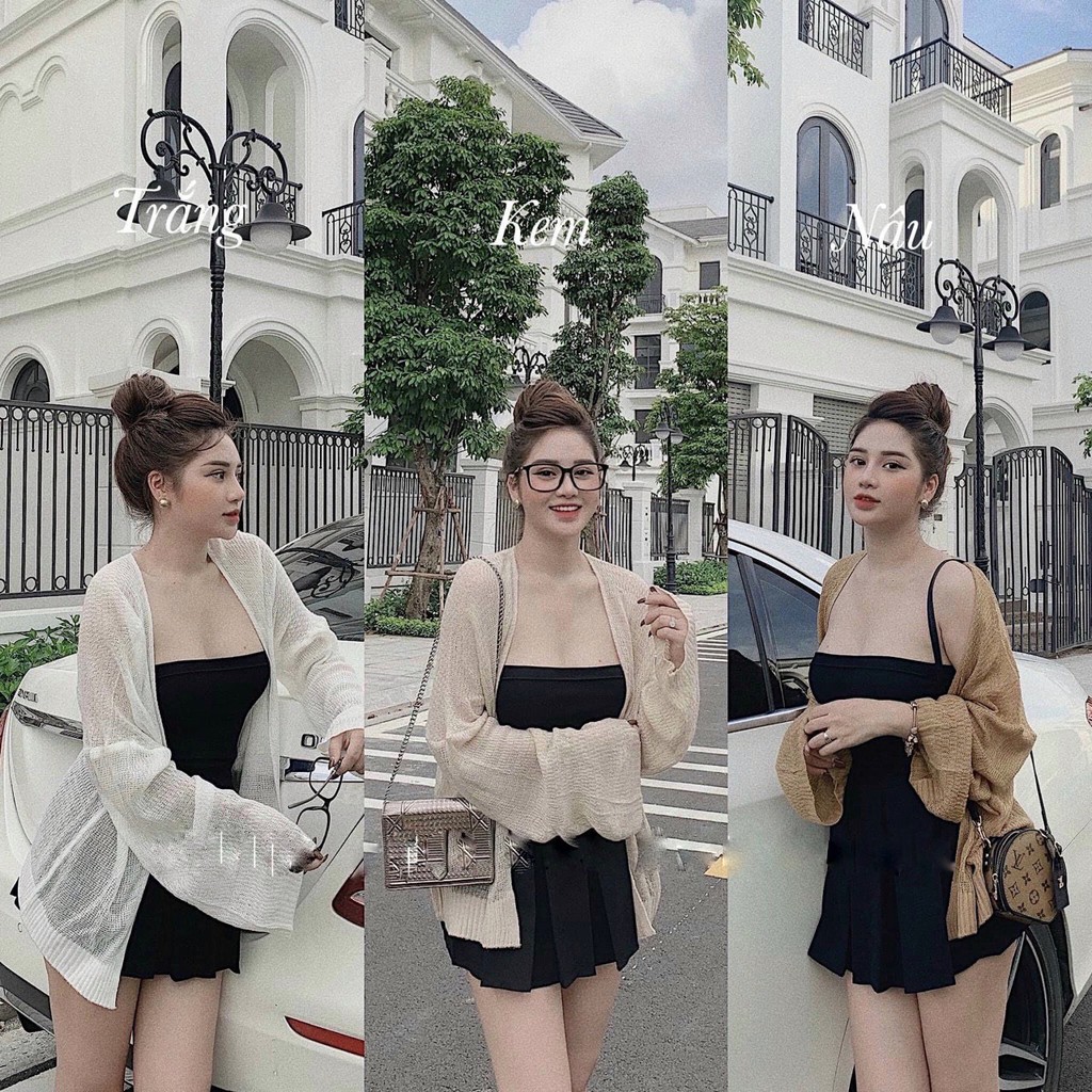 Áo cardigan khoác ngoài len mỏng | BigBuy360 - bigbuy360.vn