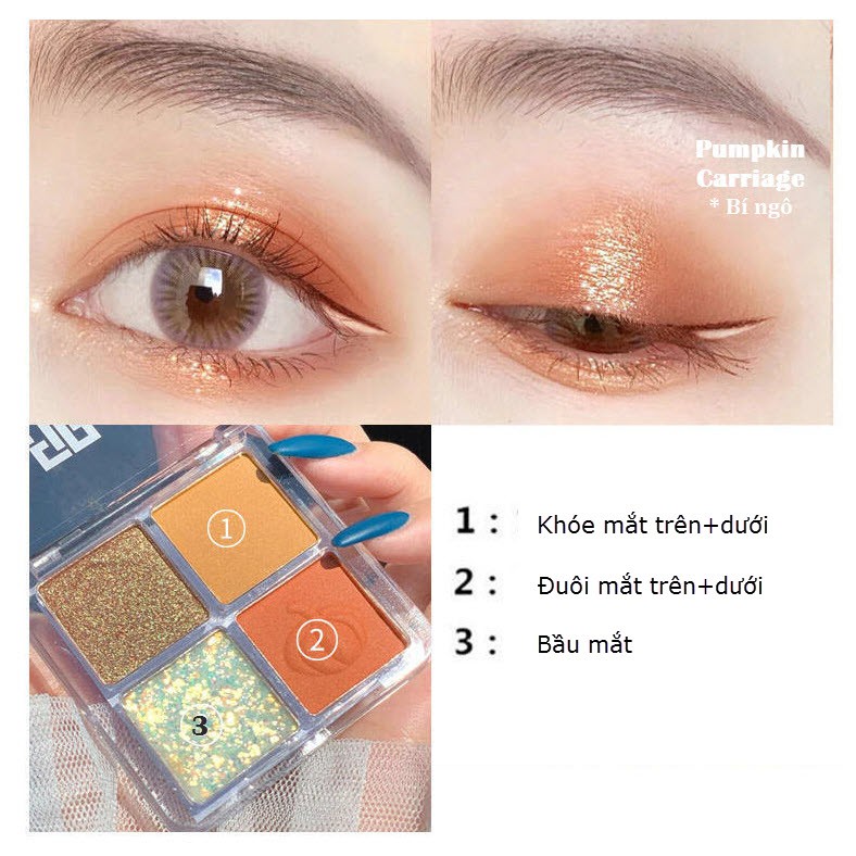 (Auth-Nội Địa Trung) Bảng Màu Mắt Mini Dikalu Eyeshadow Palette 8g