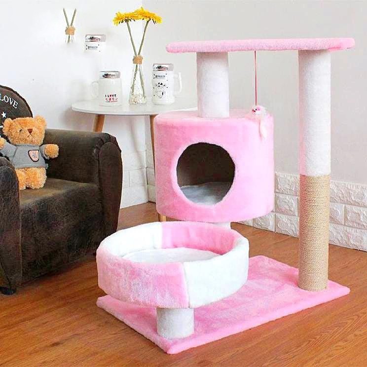 Cattree Nhà cây cho mèo 3 tầng có 2 ổ nằm  (Ảnh tự chụp tại shop)