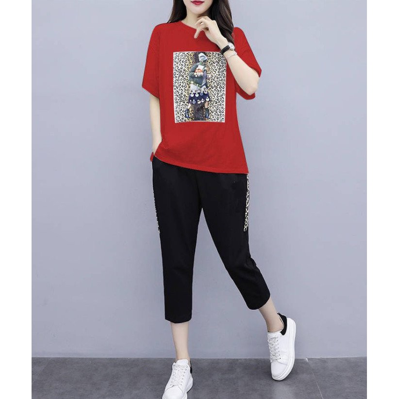 Đồ bộ nữ cotton quần lửng tay ngắn - Chất thun co giãn thoải mái | BigBuy360 - bigbuy360.vn