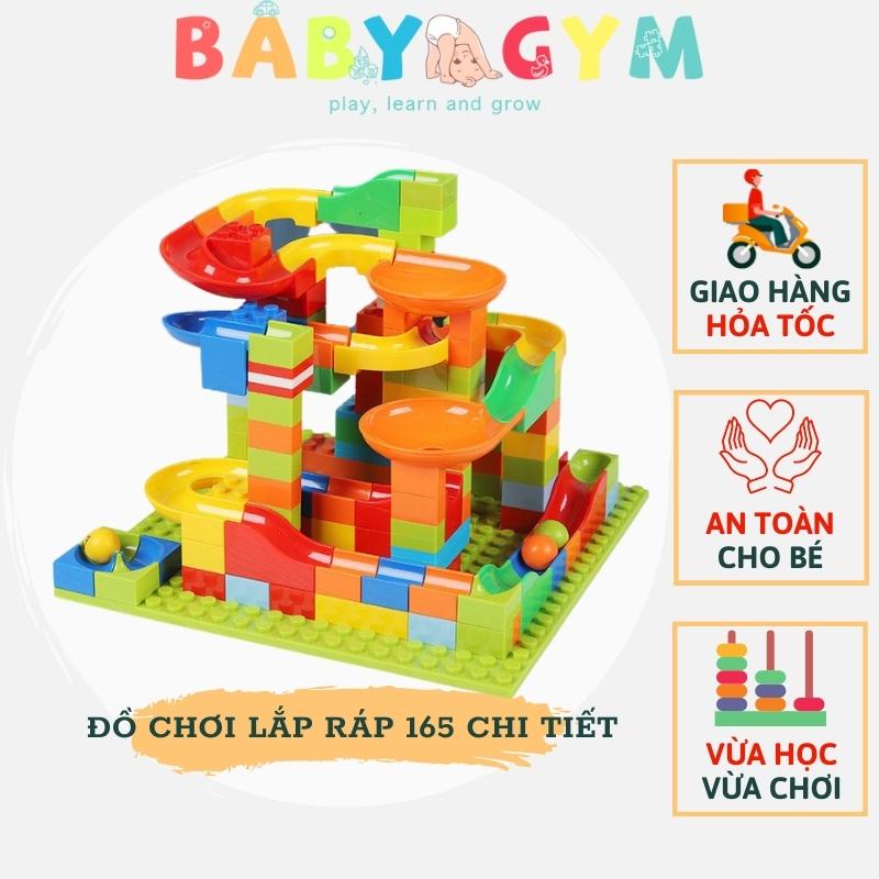Bộ Xếp Hình Cầu Trượt Thả Bóng 165 Chi Tiết - Đồ Chơi Lego Xếp Hình Phát Triển Tư Duy - BABYGYM