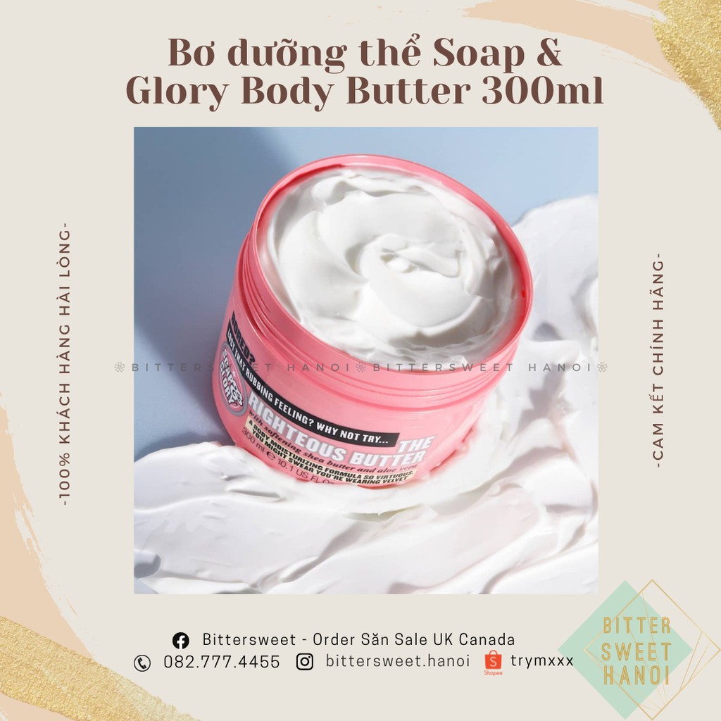 [mẫu mới] Bơ dưỡng thể sáng da Soap &amp; Glory Righteous Butter | Call Of Fruity No Woman No Dry | Body Butter Cream