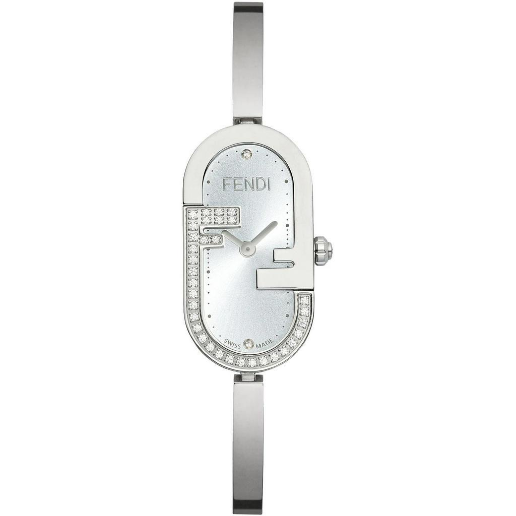 Đồng hồ nữ F€ndi O'Lock Vertical 14 x 28mm - Oval watch with FF logo, full box, Luxury diamond watch