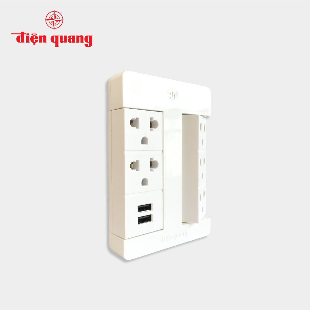 Ổ cắm Xoay Thông Minh Điện Quang Apollo ĐQ SPS1.1 05 USB WiFi Kiểu ổ cắm xoay, 5 lỗ 3 chấu, 2 lỗ USB - Minh Tín Shop