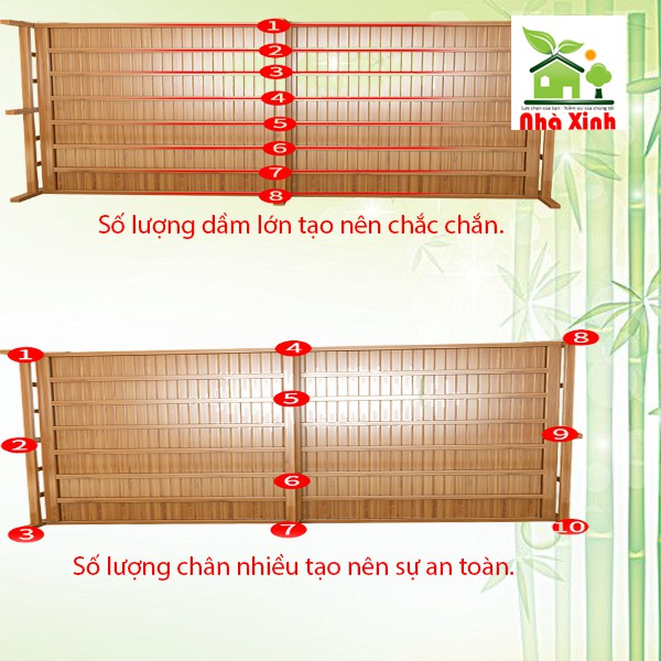 Giường tre gấp gọn nằm thư giãn  siêu đẹp KT : 195 x 80 cm ( Vàng Đậm, Vàng Kem )