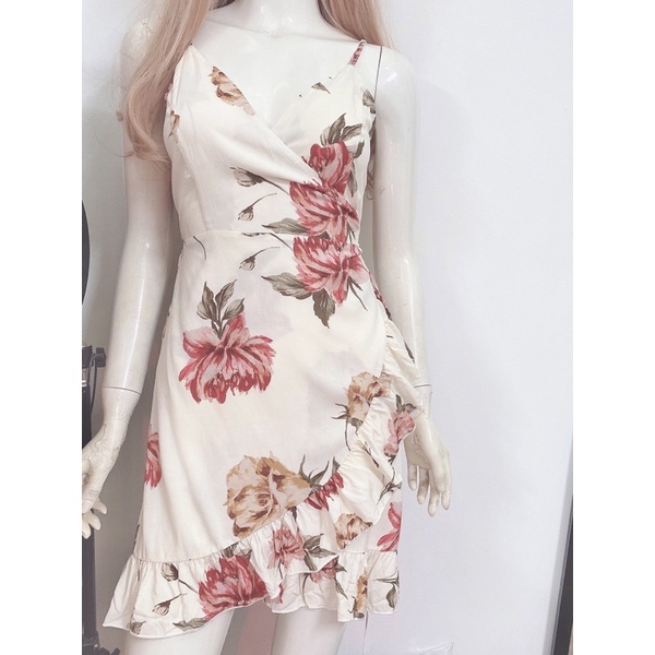 Đầm dây hoa đắp chéo vnxk