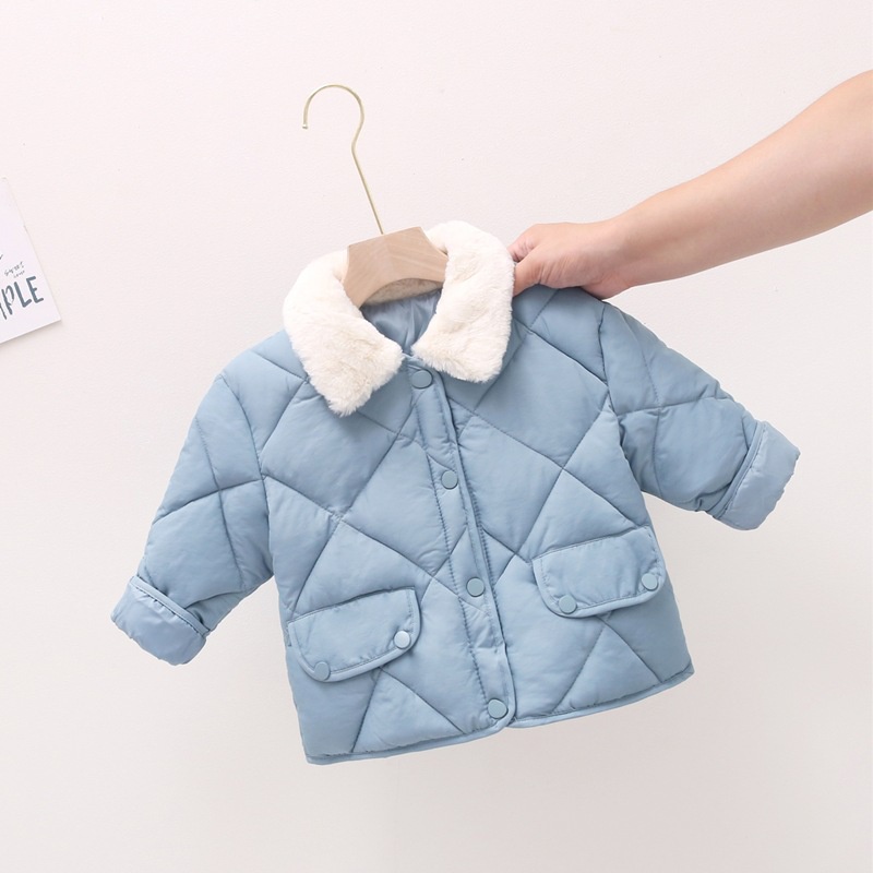 LOẠI 1 - Áo khoác phao cổ lông chần trám cho bé trai và bé gái nhiều màu chuẩn QC