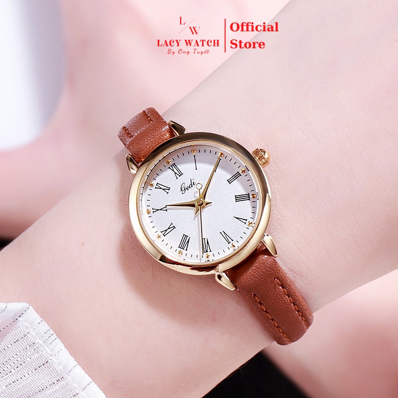 Đồng hồ nữ LaCy Watch đồng hồ đeo tay dây da chống nước mặt tròn nhỏ cọc số La Mã dễ thương DHVGE0011 | BigBuy360 - bigbuy360.vn