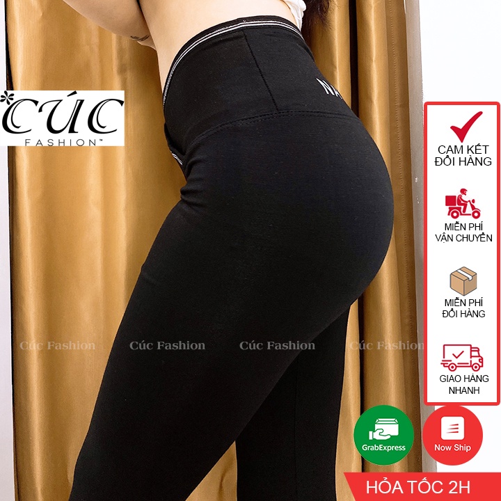 Quần legging nữ dài Cúc Fashion gen bụng chéo cạp cao tôn dáng nâng mông leggin thun ôm bó vải dày dặn bigsize QL06