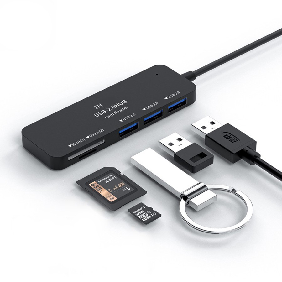 Bộ chia cổng usb kiêm đầu đọc thẻ nhớ SD đa năng chính hãng