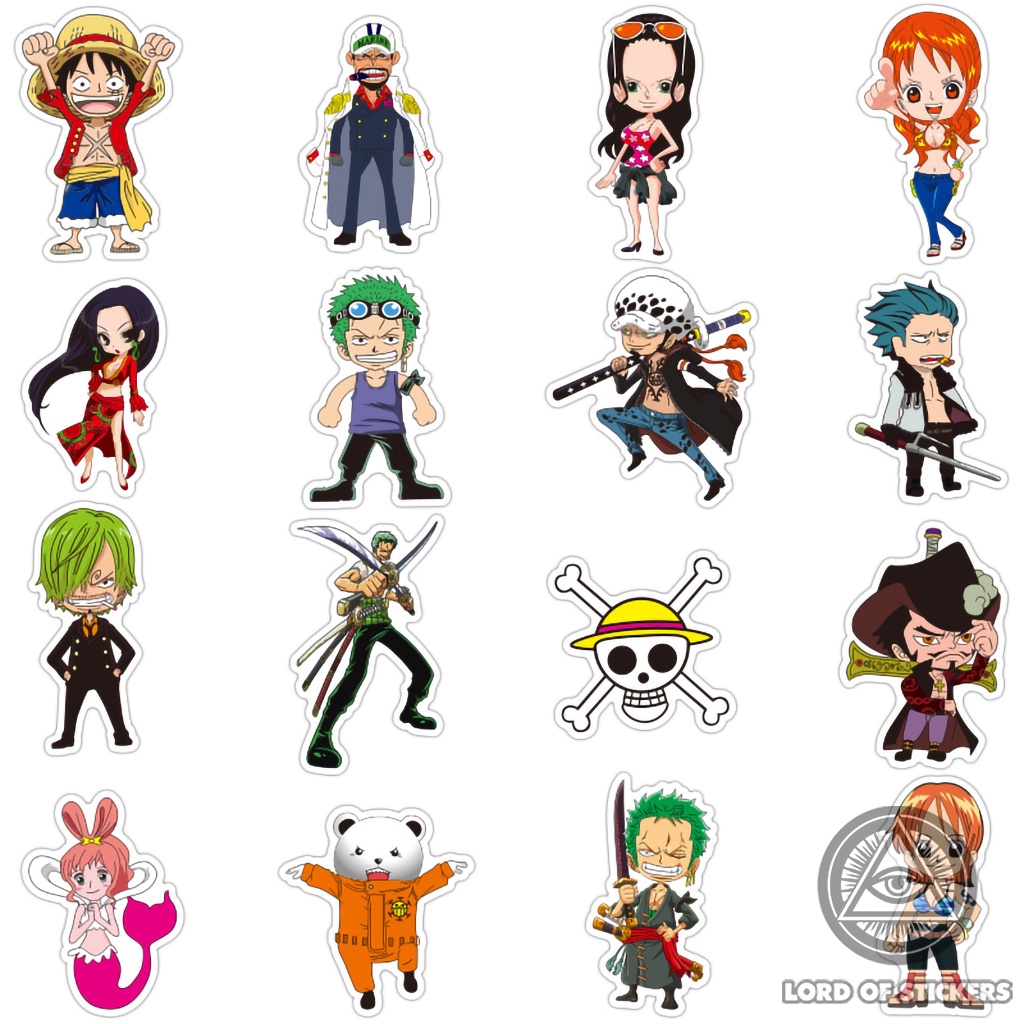 Set 48 Hình Dán One Piece Sticker Anime Manga Đảo Hải Tặc Chống Thấm Nước Dán Mũ Nón Bảo Hiểm, Laptop, Điện Thoại, Sổ