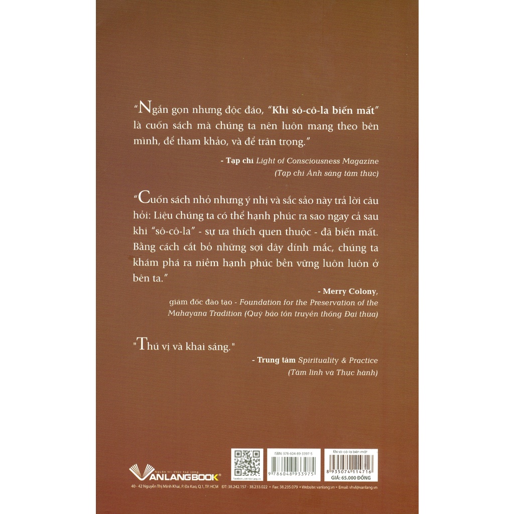 Sách - Khi Sô Cô La Biến Mất (Lạt-ma Thubten Yeshe- Văn Lang)