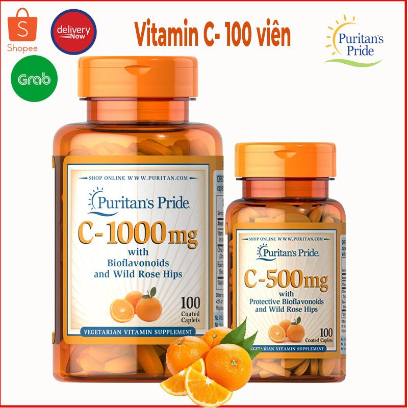 Viên Bổ Sung Vitamin C 500mg - 1000mg Puritan's Pride 100 viên